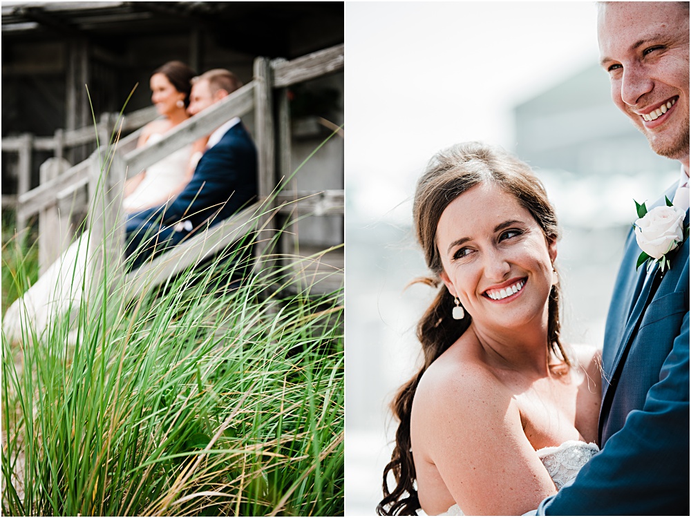 bride, groom and sea grass