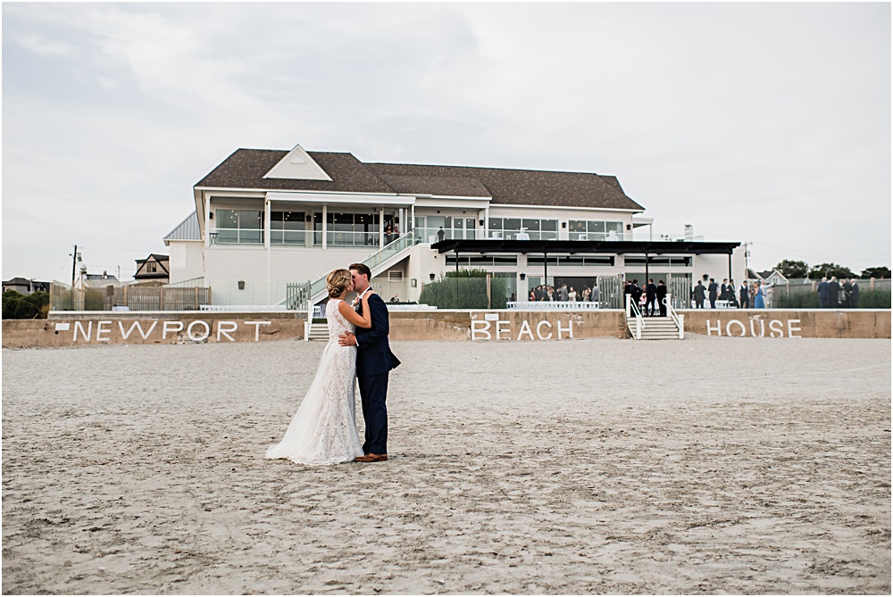 bride and groom at Newport Beach House
