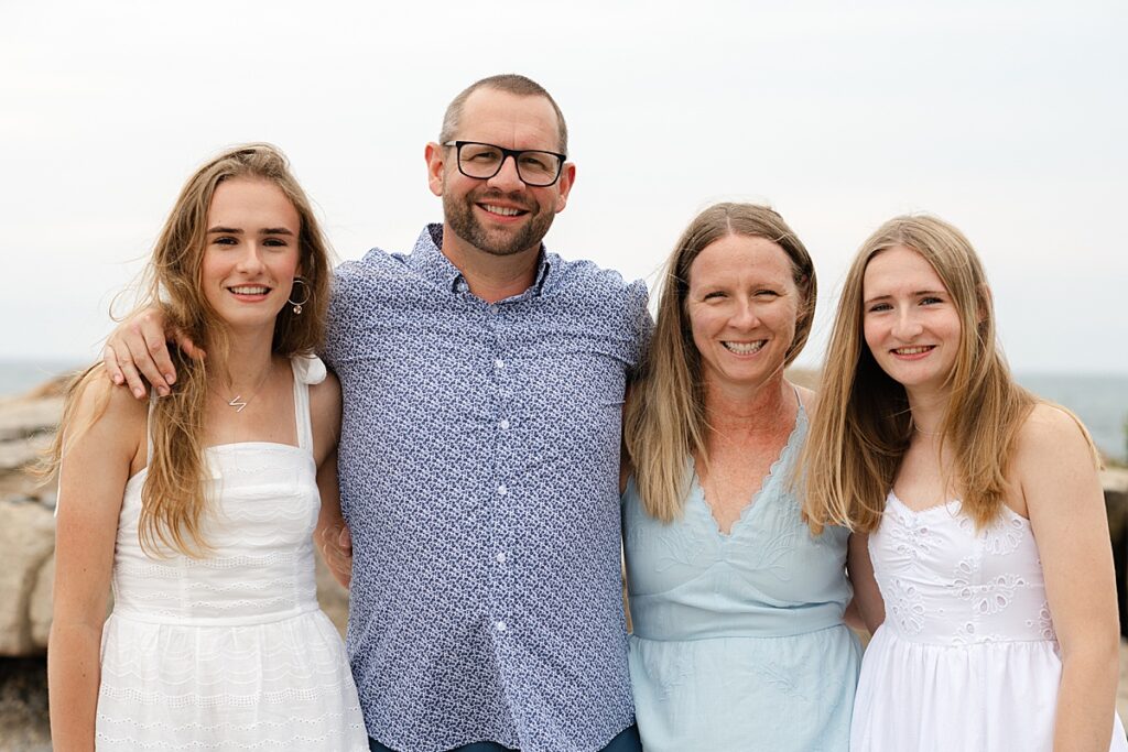 Black Point family portrait by the ocean