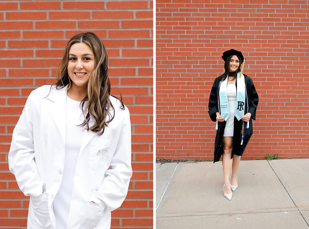 college of pharmacy graduate wearing a lab coat 