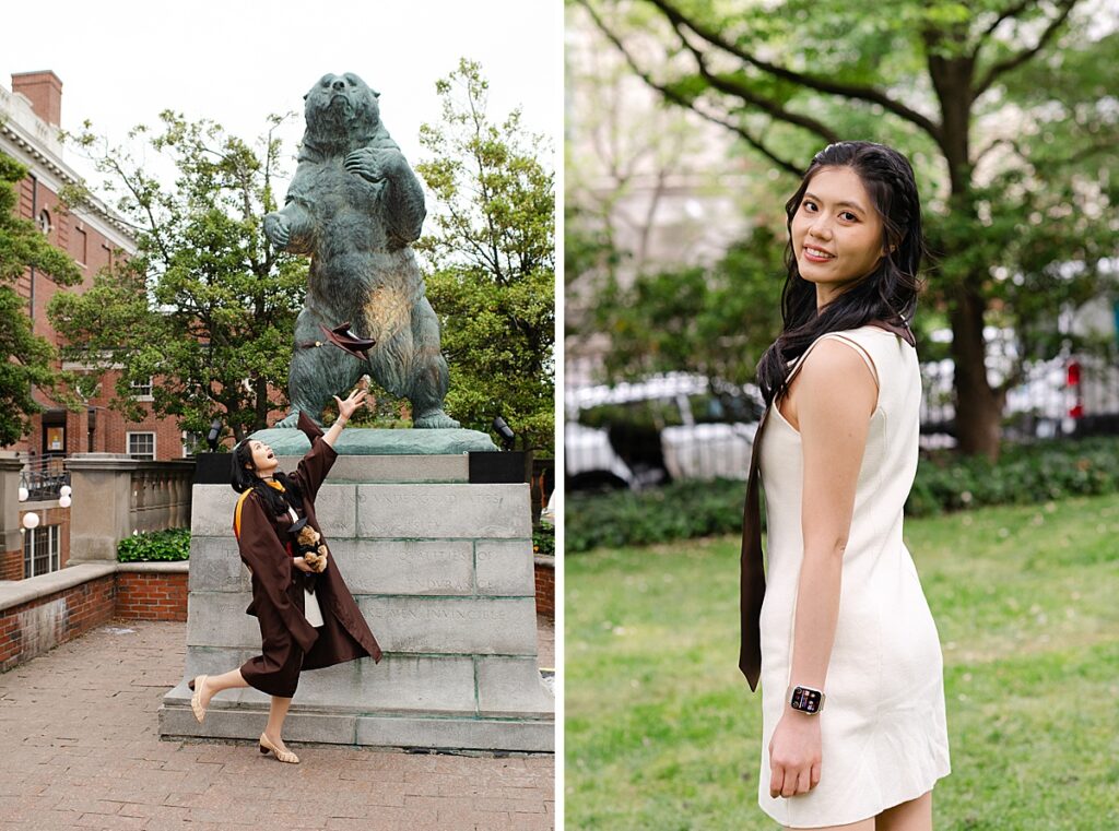 Graduate celebrating commencement at Brown University