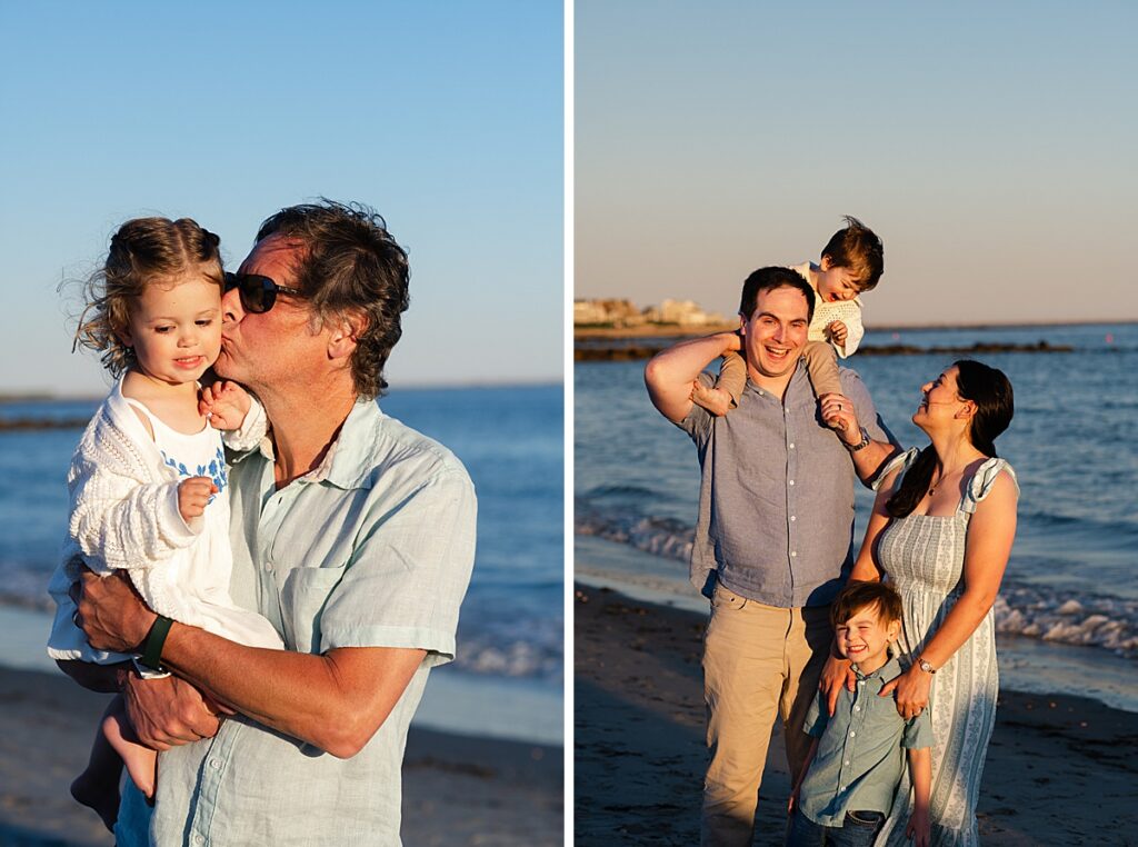 Rhode Island beach family photography at golden hour