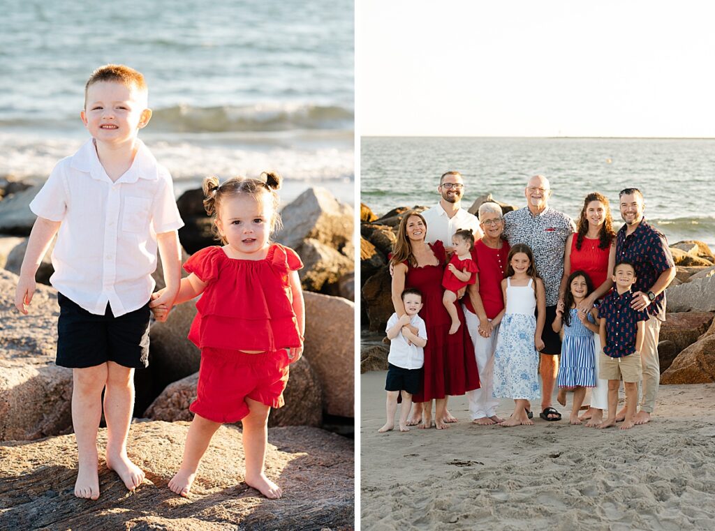 family photos at Roger Wheeler Beach